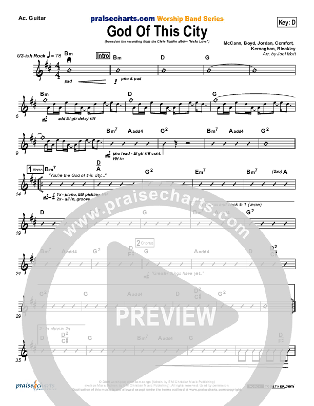 God Of This City Rhythm Chart (Chris Tomlin)