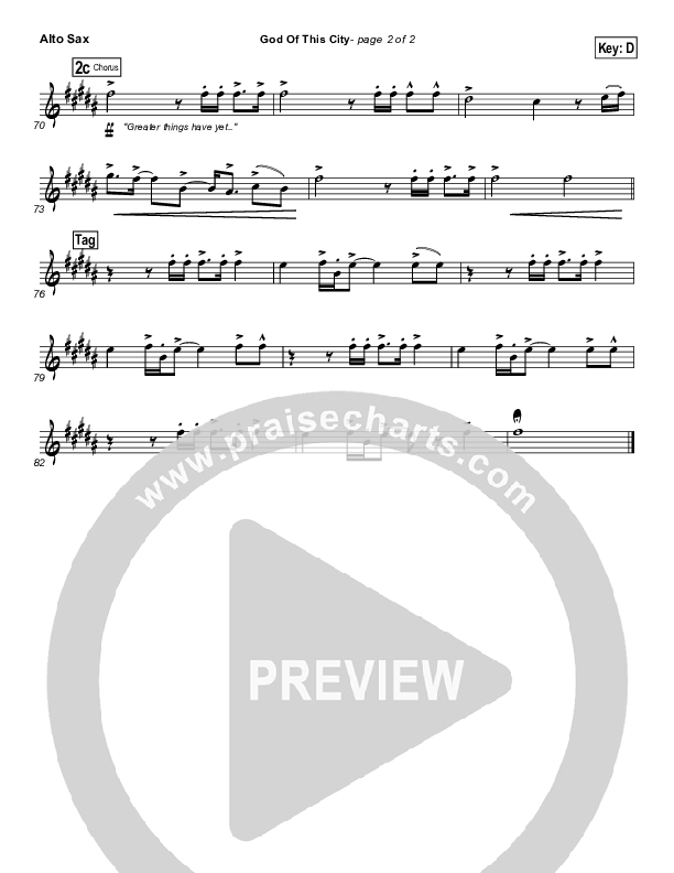 God Of This City Alto Sax (Chris Tomlin)