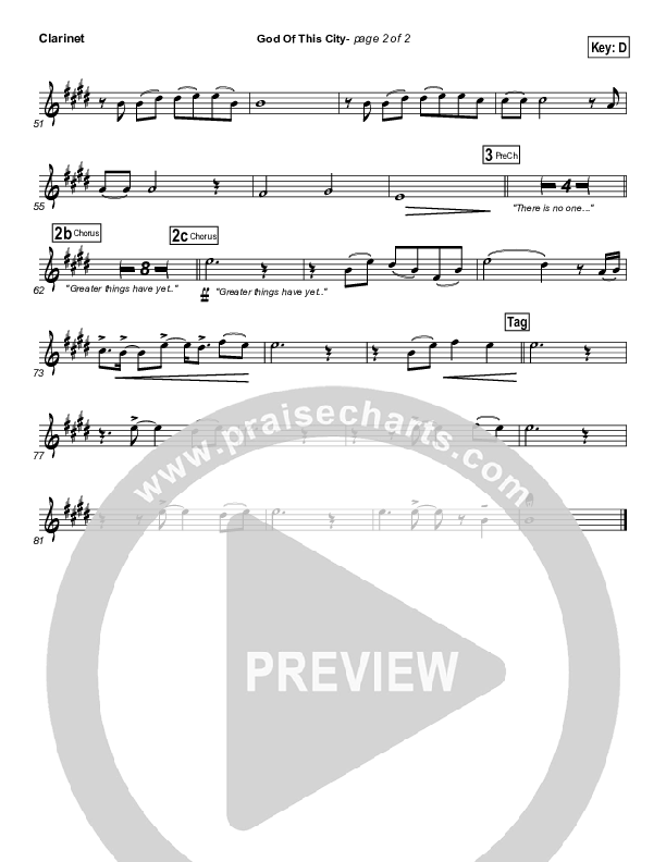 God Of This City Clarinet (Chris Tomlin)
