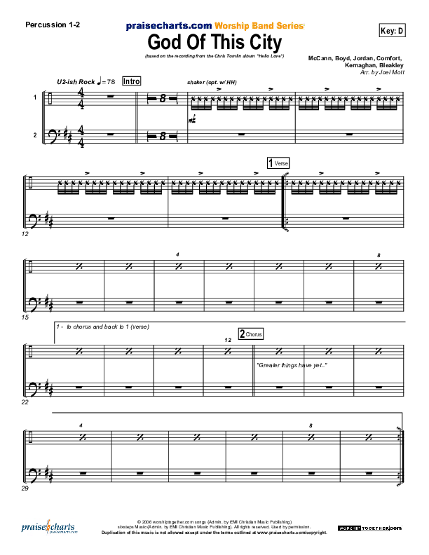 God Of This City Percussion (Chris Tomlin)