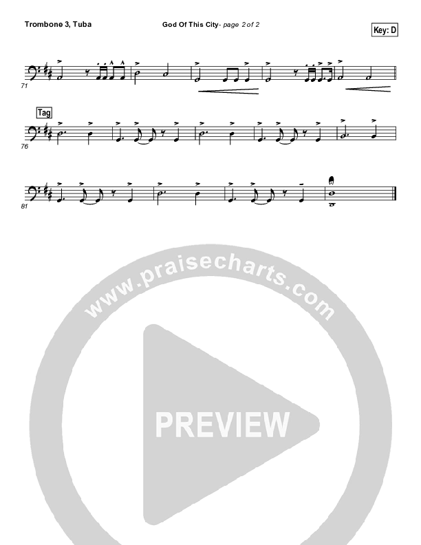 God Of This City Trombone 3/Tuba (Chris Tomlin)