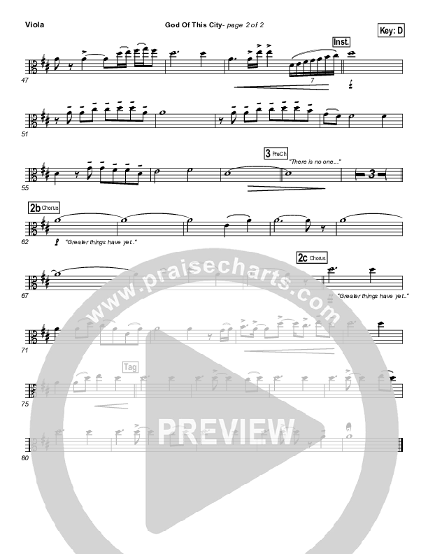 God Of This City Viola (Chris Tomlin)