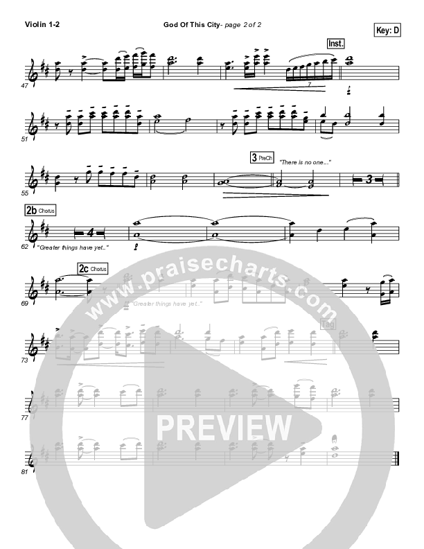God Of This City Violin 1/2 (Chris Tomlin)