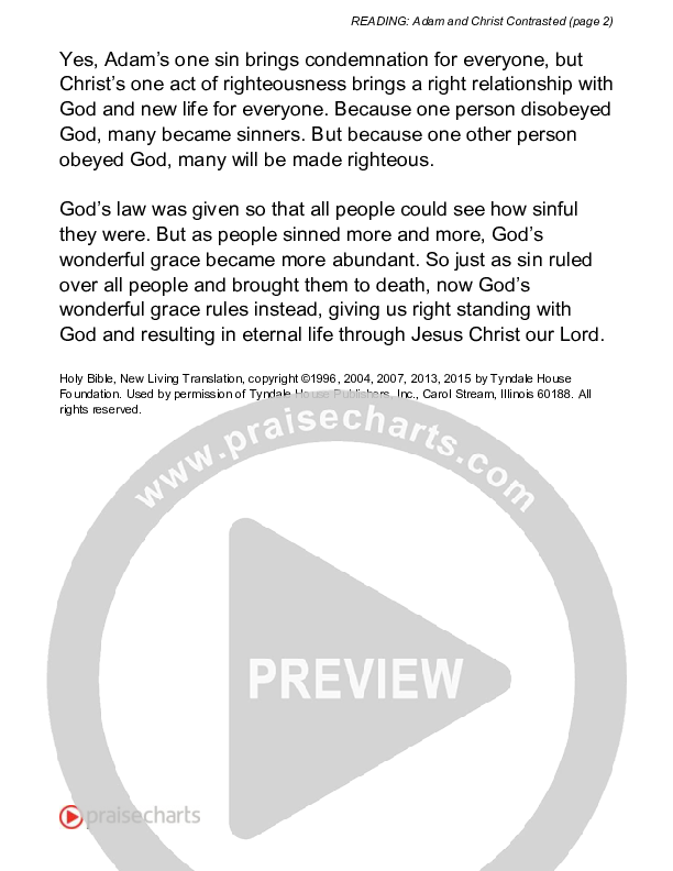 Adam And Christ Contrasted (Romans 5) Reading (Scripture)