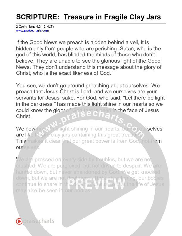 Treasure In Fragile Clay Jars (2 Corinthians 4) Reading (Scripture)