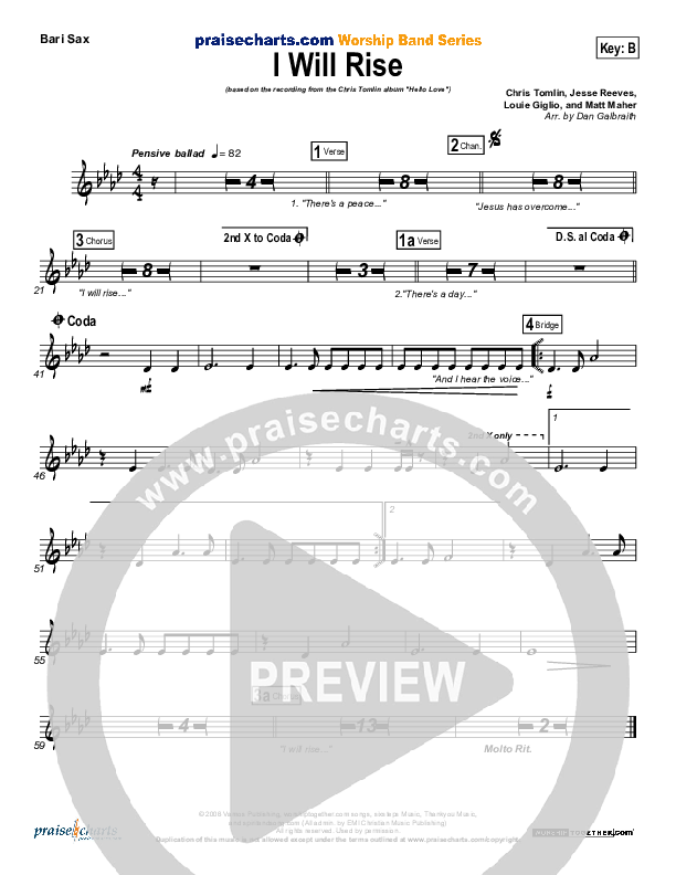 I Will Rise Bari Sax (Chris Tomlin)