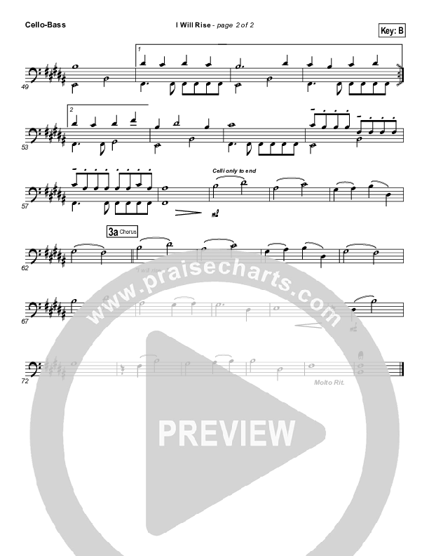 I Will Rise Cello/Bass (Chris Tomlin)