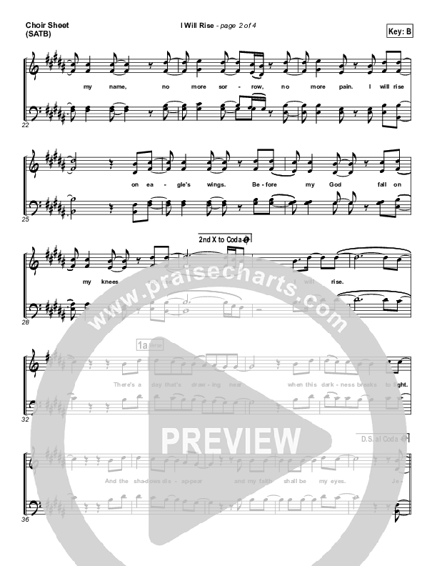 I Will Rise Choir Vocals (SATB) (Chris Tomlin)