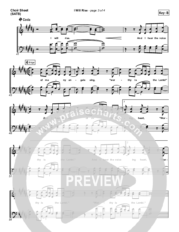 I Will Rise Choir Vocals (SATB) (Chris Tomlin)