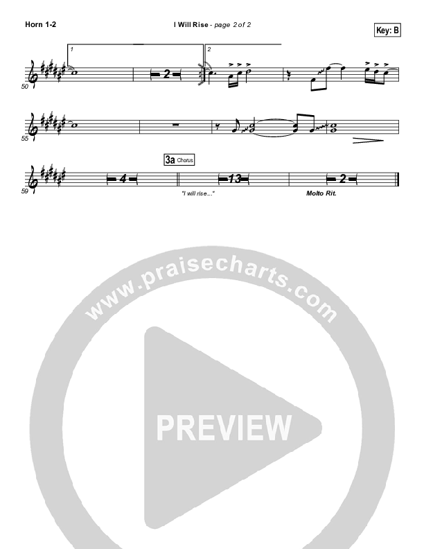I Will Rise French Horn 1/2 (Chris Tomlin)