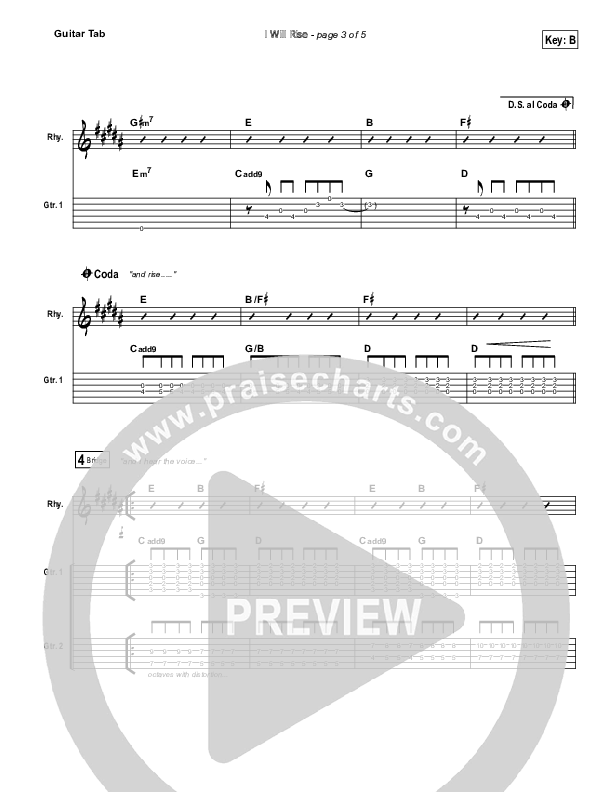I Will Rise Guitar Tab (Chris Tomlin)