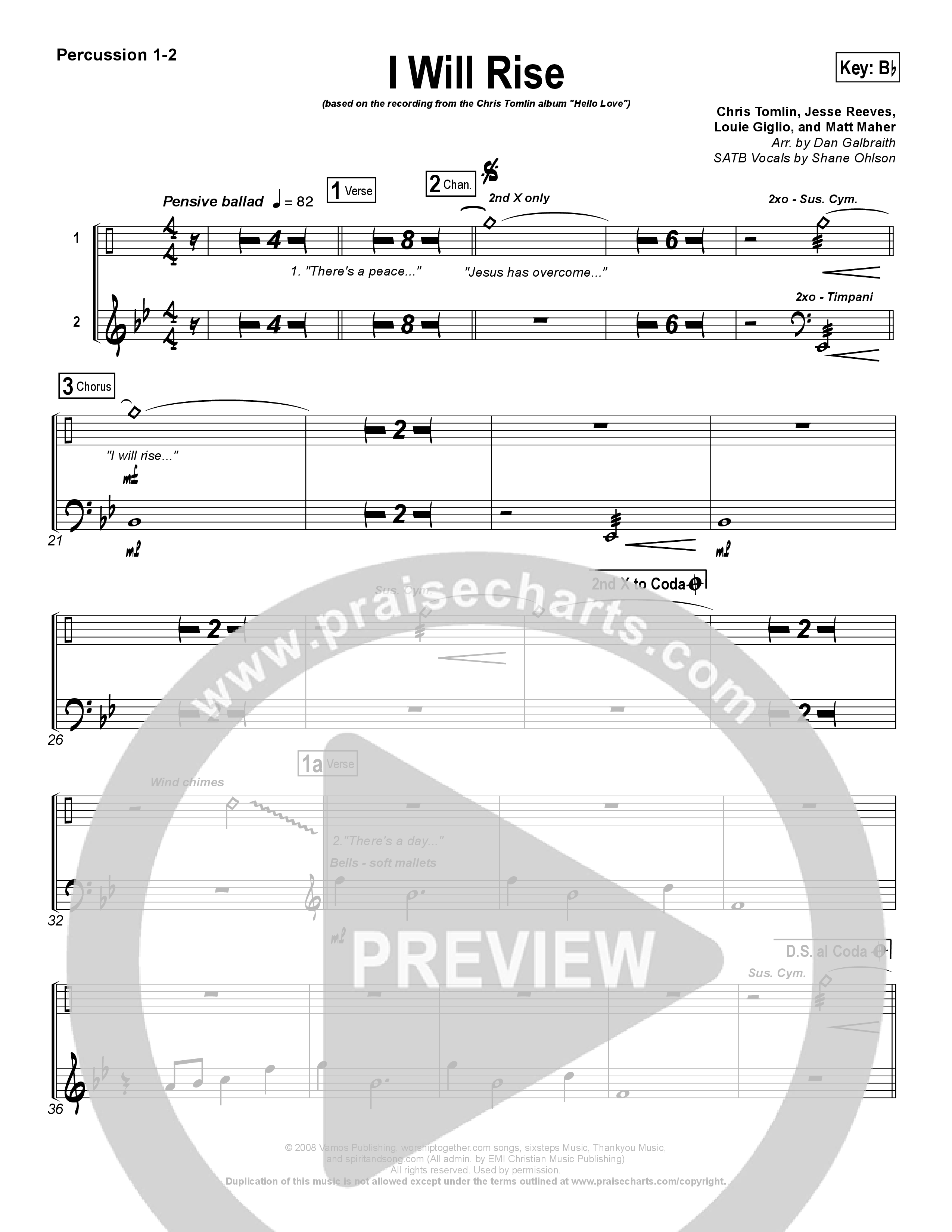 I Will Rise Percussion 1/2 (Chris Tomlin)