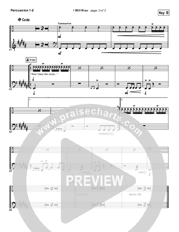 I Will Rise Percussion (Chris Tomlin)