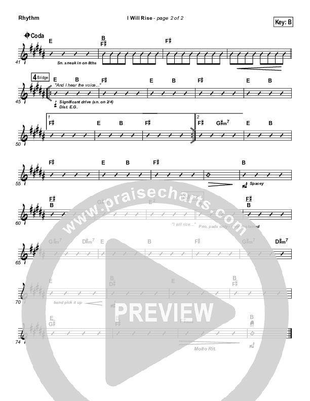 I Will Rise Rhythm Chart (Chris Tomlin)