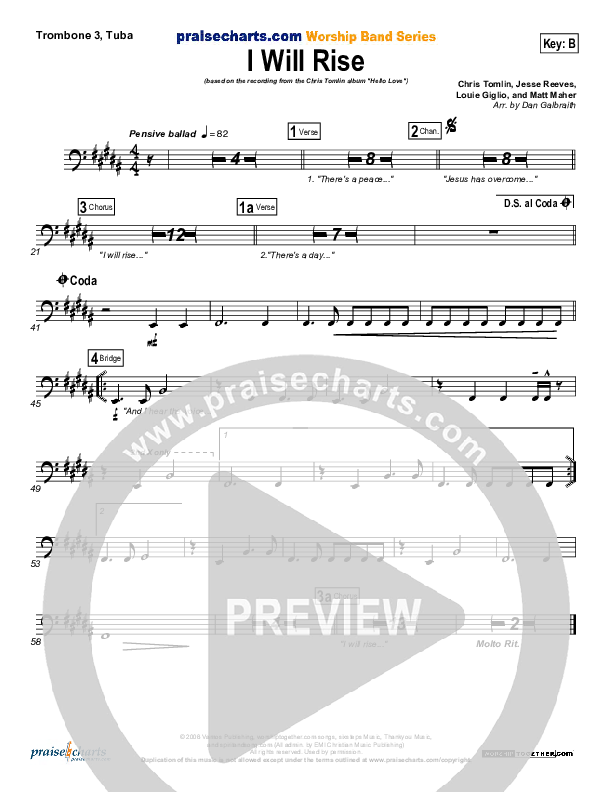 I Will Rise Trombone 3/Tuba (Chris Tomlin)