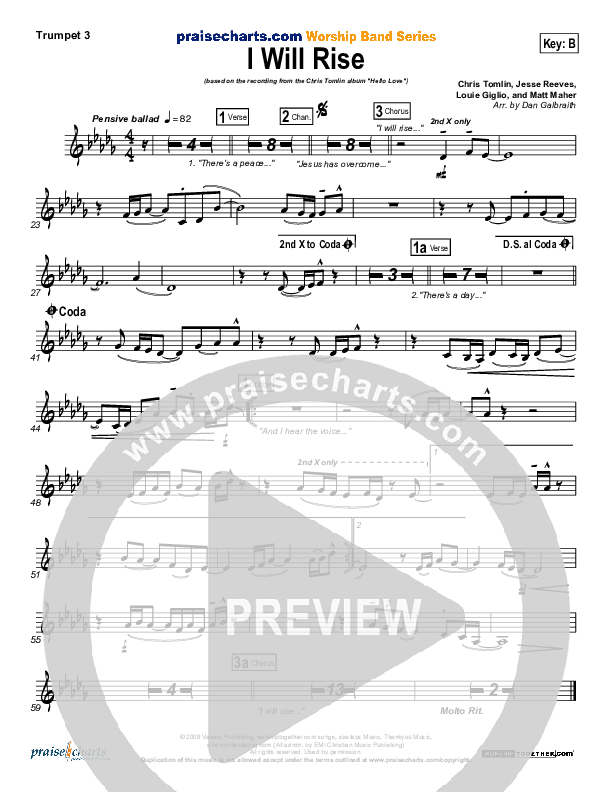 I Will Rise Trumpet 3 (Chris Tomlin)