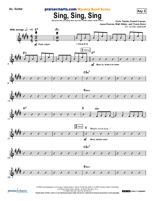 Sing Sing Sing Acoustic Guitar (Chris Tomlin)