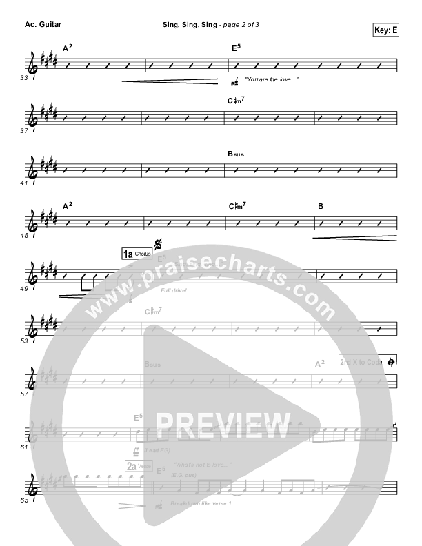 Sing Sing Sing Acoustic Guitar (Chris Tomlin)