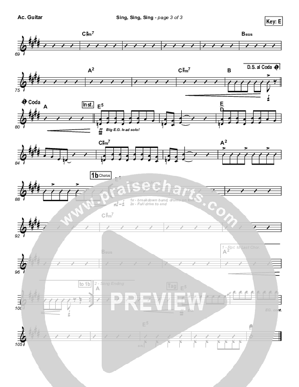 Sing Sing Sing Acoustic Guitar (Chris Tomlin)