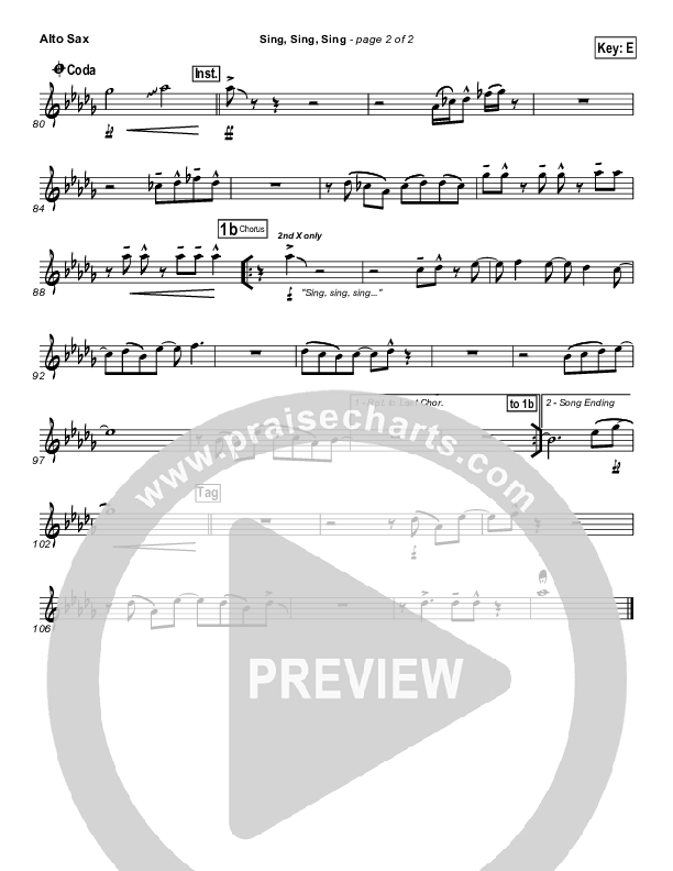 Sing Sing Sing Alto Sax (Chris Tomlin)