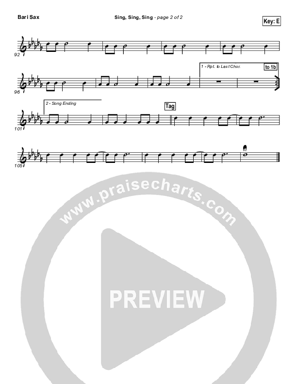 Sing Sing Sing Bari Sax (Chris Tomlin)