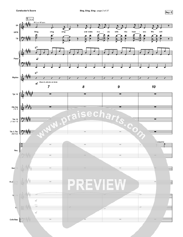 Sing Sing Sing Conductor's Score (Chris Tomlin)