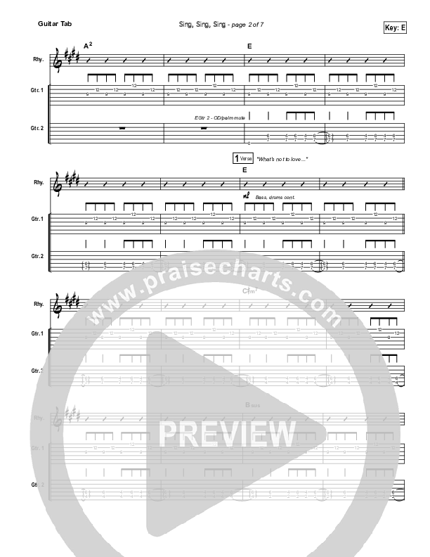 Sing Sing Sing Guitar Tab (Chris Tomlin)
