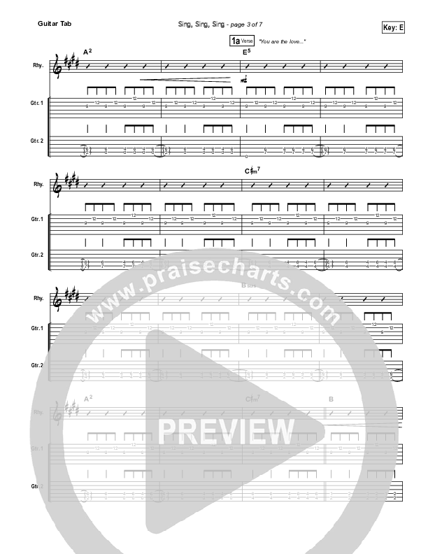 Sing Sing Sing Guitar Tab (Chris Tomlin)