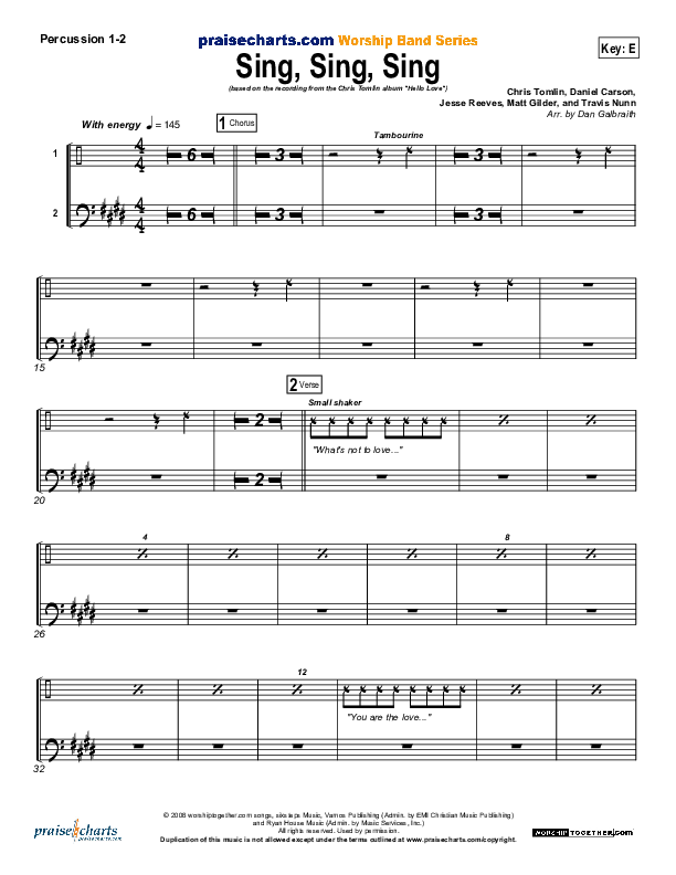 Sing Sing Sing Percussion 1/2 (Chris Tomlin)