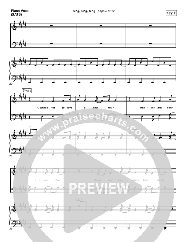 Sing Sing Sing Piano/Vocal (SATB) (Chris Tomlin)