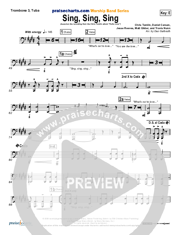 Sing Sing Sing Trombone 3/Tuba (Chris Tomlin)