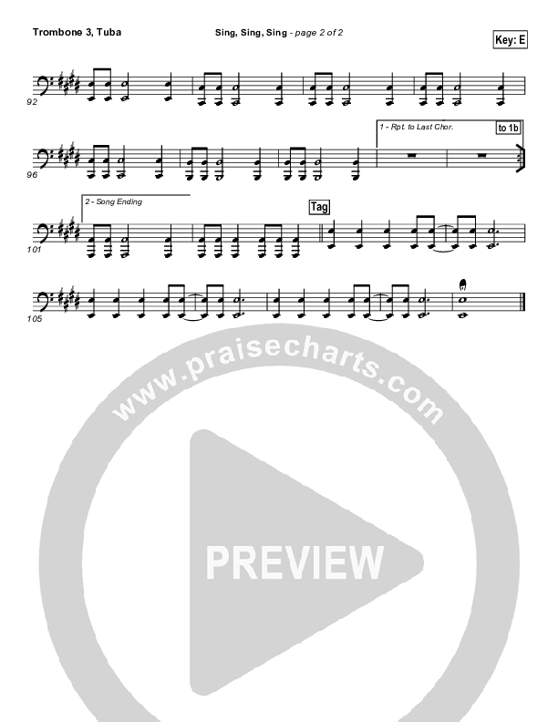 Sing Sing Sing Trombone 3/Tuba (Chris Tomlin)