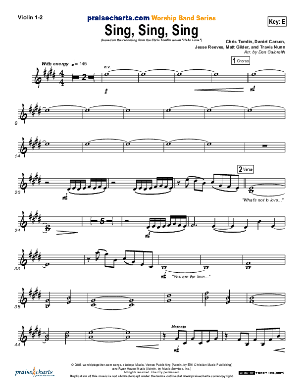 Sing Sing Sing Violin 1/2 (Chris Tomlin)