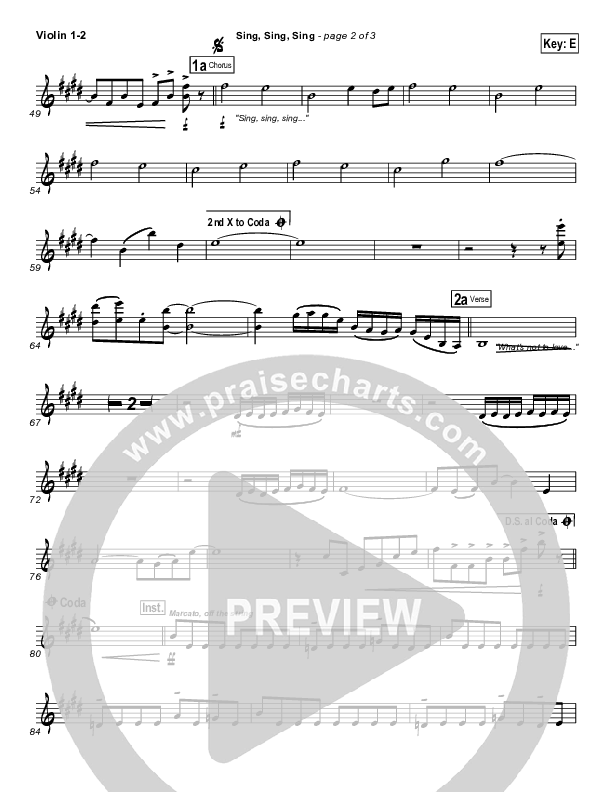 Sing Sing Sing Violin 1/2 (Chris Tomlin)