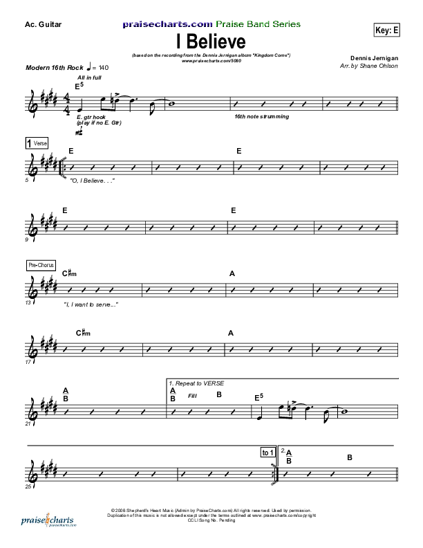 I Believe Acoustic Guitar (Dennis Jernigan)