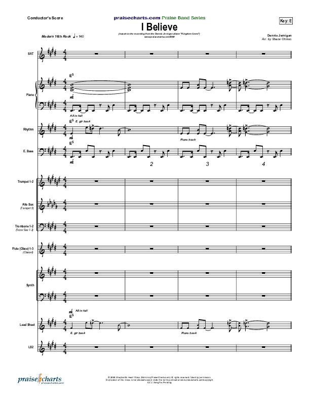 I Believe Conductor's Score (Dennis Jernigan)