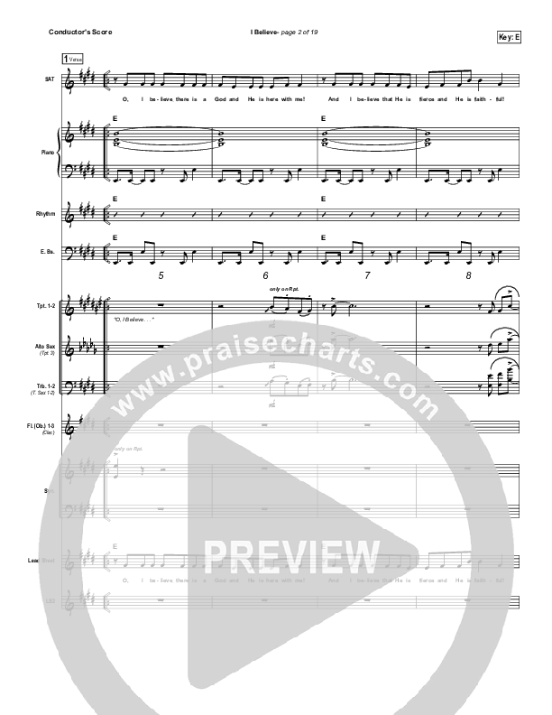 I Believe Conductor's Score (Dennis Jernigan)