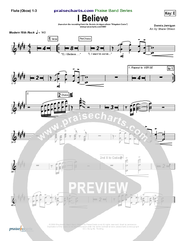 I Believe Flute/Oboe 1/2/3 (Dennis Jernigan)