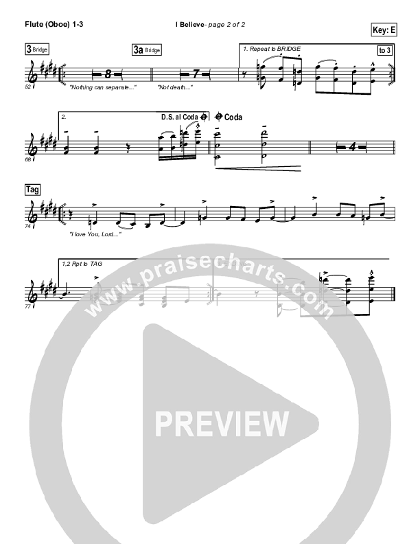 I Believe Flute/Oboe 1/2/3 (Dennis Jernigan)