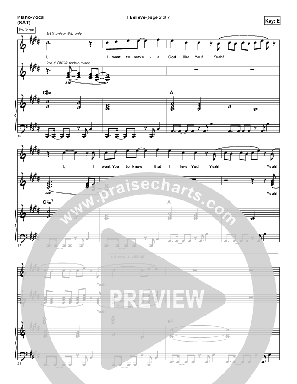 I Believe Lead & Piano (Dennis Jernigan)