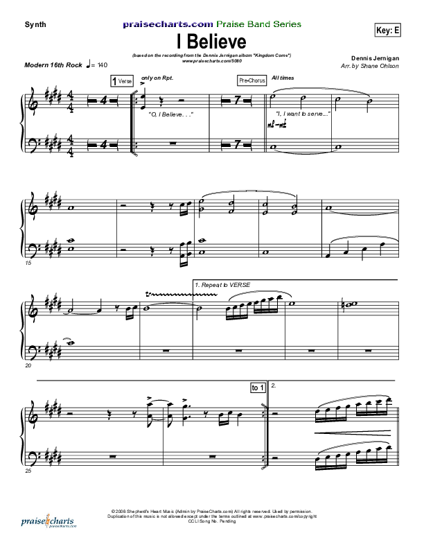 I Believe Synth Strings (Dennis Jernigan)