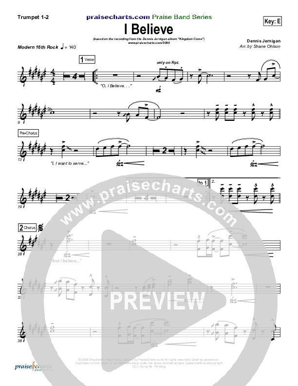 I Believe Trumpet 1,2 (Dennis Jernigan)