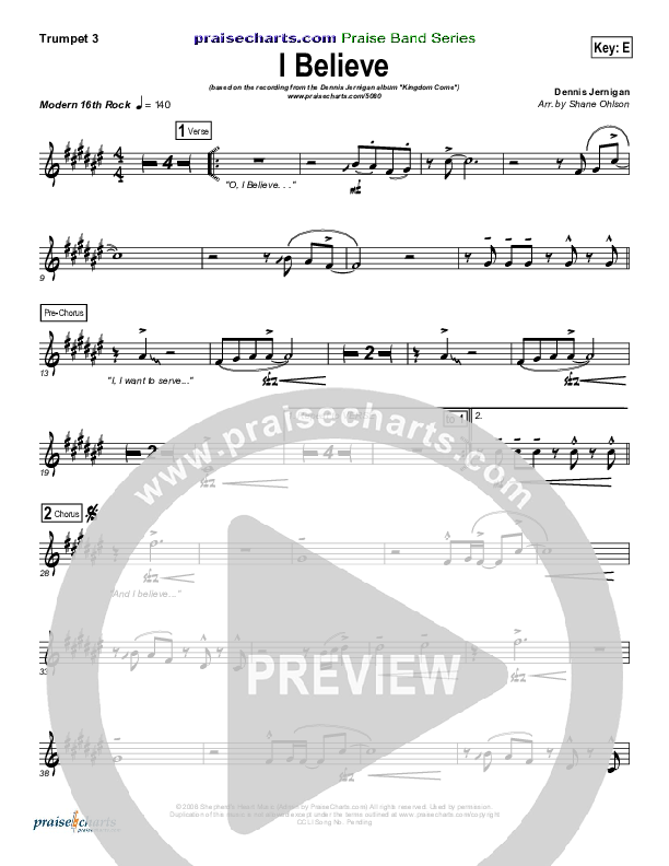 I Believe Trumpet 3 (Dennis Jernigan)