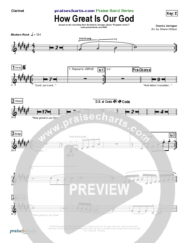 How Great is Our God Clarinet (Dennis Jernigan)