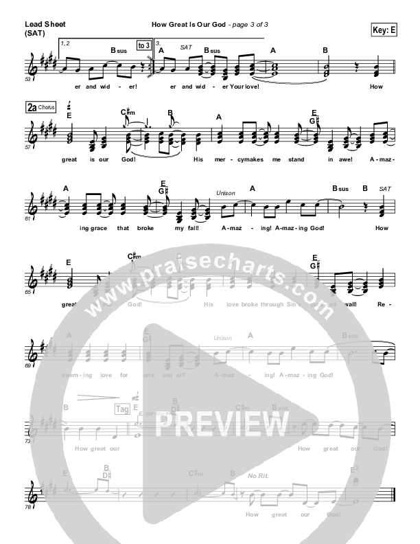 How Great is Our God Lead Sheet (Dennis Jernigan)