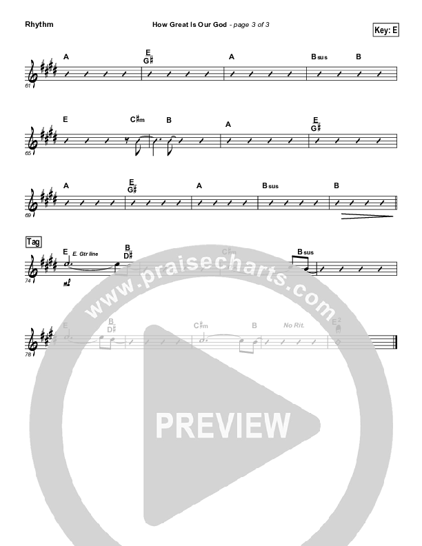 How Great is Our God Rhythm Chart (Dennis Jernigan)