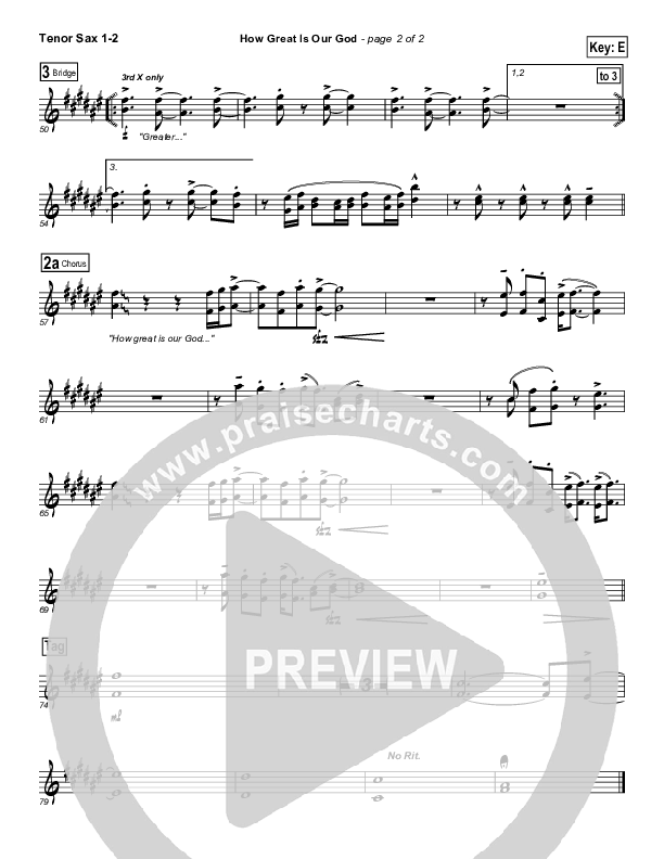 How Great is Our God Tenor Sax 1/2 (Dennis Jernigan)