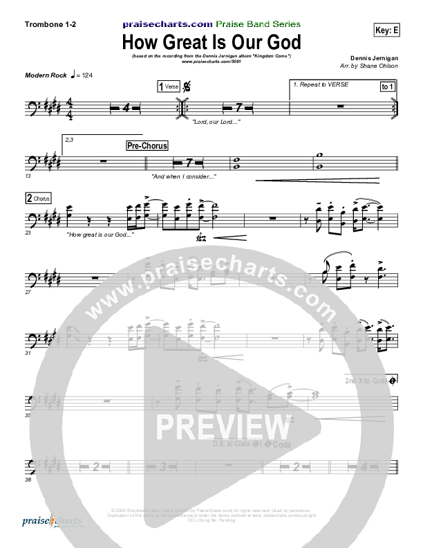 How Great is Our God Trombone 1/2 (Dennis Jernigan)
