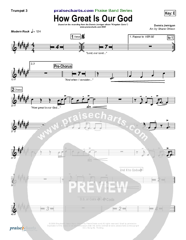 How Great is Our God Trumpet 3 (Dennis Jernigan)