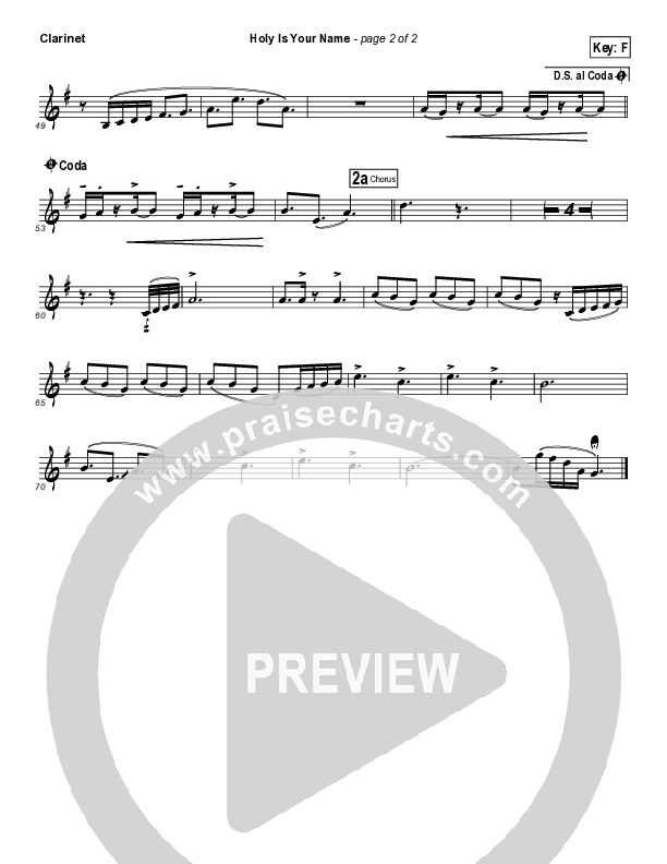 Holy Is Your Name Clarinet (Dennis Jernigan)